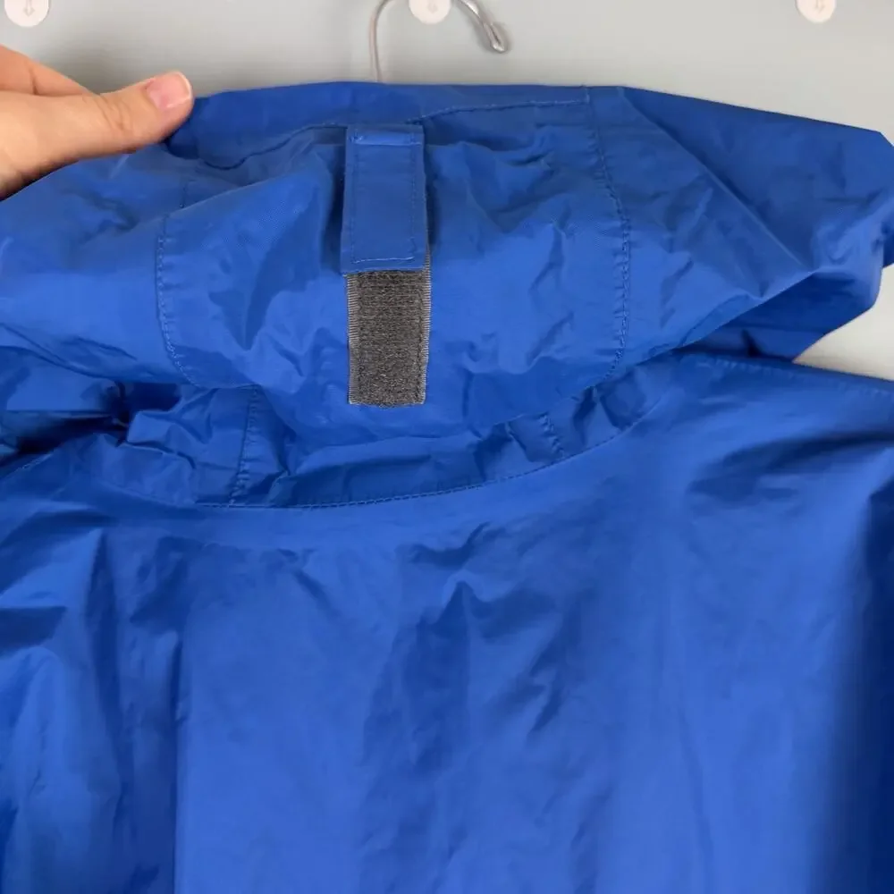 Columbia Youth Size 18/20 Hooded Blue Nylon Rain Jacket